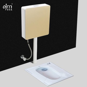 欧吉美 新款土豪金卫浴水箱蹲便器套装 双按静音冲水箱 厕所大便池