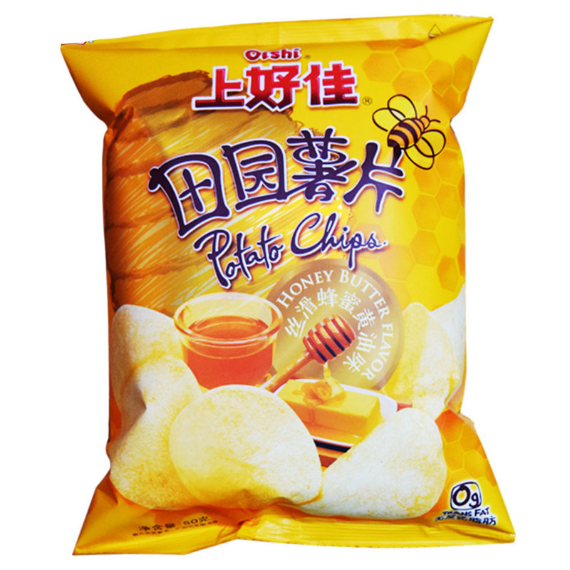 【国美自营】上好佳 休闲零食 小零食 田园薯片丝滑蜂蜜黄油味90克