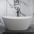 人造石浴缸 小户型家用舒适一体式浴缸薄边独立式 卫生间浴缸 酒店民宿椭圆型浴缸(GM-8016【白色】)