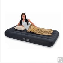 美国INTEX66767 条纹植绒充气床垫内置枕头单人加大99*191*30cm