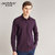 【绅士暗纹】2020秋冬新款纯色加绒保暖舒适男士长袖衬衫(紫色 165)