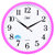 康巴丝时尚创意客厅钟表挂钟静音简约时钟C2246(粉色)
