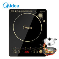 美的(Midea) 电磁炉 智能触控 黑晶面板 八档火力 C21-WK2102 (赠汤锅+炒锅)