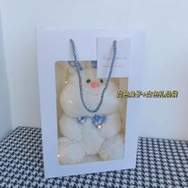 ENMA STUDIO可爱网红兔子毛绒玩具小熊公仔儿童女生日情人节礼物(兔子+礼品袋+灯串+贺卡 坐高约23cm)