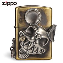zippo***打火机 盔甲做旧贴章怪力鼠 卡通个性定制防风男士火机(怪力鼠)