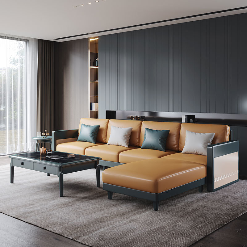 沙发诱居沙发实木沙发带储物现代简约轻奢小户型转角多功能储物沙发