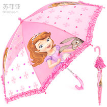 迪士尼儿童雨伞女童小学生幼儿园宝宝公主可爱透明长柄宝宝儿童伞(深灰色)