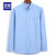 Romon/罗蒙男士长袖衬衫春季纯棉衬衣(蓝线格 165)