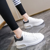 2022年春季新款小白鞋女韩版麦昆鞋气垫女鞋时尚潮流鞋子M001(亮尾白黑 40)