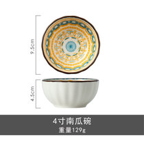 日式家用陶瓷调味碟酱油碟蘸料小吃碟醋碟酱料碟创意小碟子大汤勺(（2个装）4寸南瓜碗 默认版本)