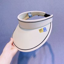 SUNTEK空顶防晒帽子女夏天大帽檐遮脸遮阳太阳帽防紫外线可调节骑行户外(可调节 米色升级版【送防风绳】)