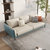 轻奢布艺沙发客厅简约现代组合小户型三人直排拼色科技布沙发家具(青色+米白色 大四位3.2米)
