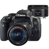佳能（Canon）EOS 750D单反相机双镜头套机（EF-S18-55IS STM+EF 50/1.8 STM定焦）(套餐五)