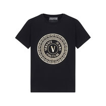 Versace Jeans Couture范思哲 男士棉质圆领短袖T恤B3GWA7TE B3GWA7TE 30319(K42 黑色LOGO图案 S)