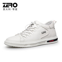 Zero零度男鞋小白鞋男 新款时尚板鞋男士休闲鞋子韩版潮流运动皮鞋男潮(白色-高帮 41)