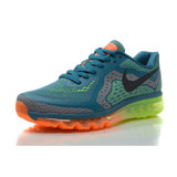 Nike耐克air max2014新款 男女鞋全掌气垫鞋跑步鞋运动鞋(草绿桔 43)