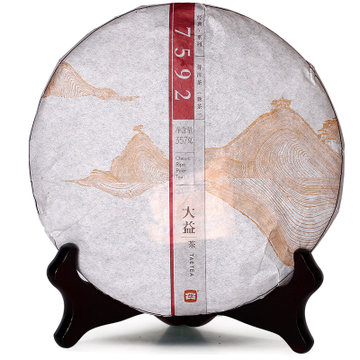 大益普洱茶熟茶2014年1401批7592饼茶357克