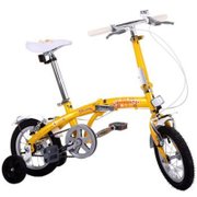 欧亚马（OYAMA）海豚-S100/12寸高碳钢儿童型折叠自行车（黄色）