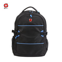 瑞士军刀商务电脑包双肩包男士 旅游背包中学生书包旅行(黑色)