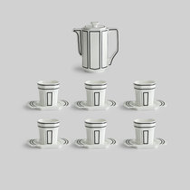 北欧式下午茶茶具套装家用高档陶瓷创意英式骨瓷咖啡具杯壶带托盘(1壶6杯6碟 11件)