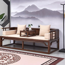 罗汉床新中式 实木沙发床椅塌客厅组合 小户型现代轻奢推拉床榻abcd(1.8*0.8*0.7米包含坐垫炕几)