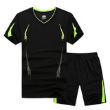 2019新款套装男式夏季短袖速干衣t恤健身跑步运动休闲男大码 T68(黑色 M)