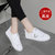 今年流行的小白鞋女夏天配裙子百搭平底板鞋2021年新款白色休闲鞋(35 白色/5524(跟高2.5cm))