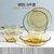 日式家用玻璃碗盘碟琥珀沙拉碗网红面碗微波炉专用碗10个装套装(5件套【2盘+2双耳碗+1碗】可微波、烤箱)