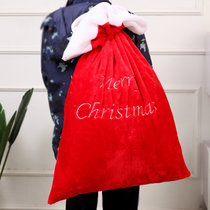 圣诞老人大背包平安夜礼物袋儿童礼品包装袋子苹果袋圣诞节装饰品(金丝绒大背包【90*60cm】 默认版本)
