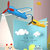 现代简约儿童房幼儿园可爱卡通led飞机吊灯男孩女孩卧室房间灯(黄色大号 调光+遥控)