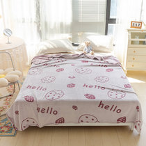 丹杰 珊瑚绒毯子床上用毛毯春秋法兰绒法莱绒床单沙发午睡毯铺床宿舍单人盖毯(草莓玫红)