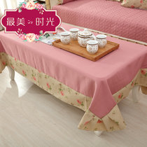 桌布布艺 欧式 混纺复古长方形台布美式碎花茶几桌布布艺 定制(D-9)