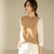 MISS LISA拼接圆领上衣女韩版时尚衬衫拼接显瘦针织衫F5165(裸色 L)