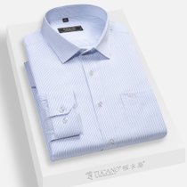 啄木鸟(TUCANO)秋季男式商务休闲polo领衬衫长袖衬衫43蓝 商务休闲