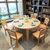 美天乐 餐桌 实木餐桌 长方形圆桌 折叠伸缩餐桌椅组合 现代简约(地中海 餐桌+6椅)