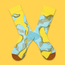 21秋冬新品袜子女法式森系植物系列中高筒潮袜女款袜子秋季(28 均码)