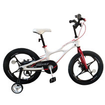 优贝儿童自行车18寸5-9岁星际飞车白色 男女宝宝童车单车脚踏车 镁合金材质双碟刹