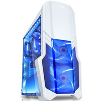先马（SAMA）未来战士(全透版白) 电脑游戏机箱(USB3.0/SSD/240mm水冷/380mm长显卡/背线/侧透）
