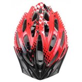 正品 骑行头盔 自行车头盔超轻自行车装备山地车头盔(红白黑)