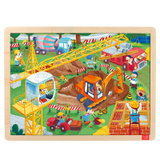 TOI儿童故事拼图建筑工地塑料100片 玩具幼儿木质拼图拼板宝宝木制玩具