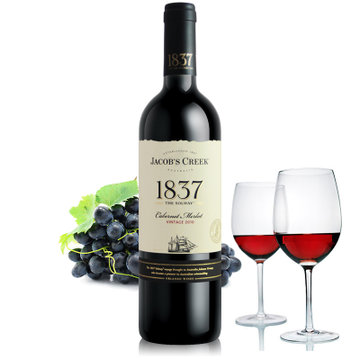 官方行货杰卡斯1837索威号加本纳梅洛干红葡萄酒750ml带盒单支装