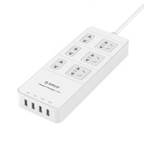 奥瑞科（ORICO ） TPC-6A4U抗浪涌防雷插座USB插排手机智能充电插线板拖线板(白色 1.5M)