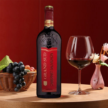 中粮名庄荟法国原瓶进口红酒格兰苏赤霞珠干红葡萄酒750ml瓶白色