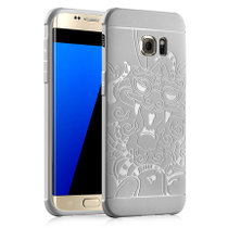 木木（MUNU）三星S7edge手机壳 s7edge G9350手机套 保护壳 手机保护套 全包外壳 磨砂软壳套 硅胶套(灰色-祥龙)