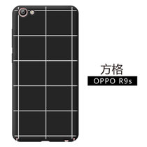 oppo r9s手机壳 R9S彩绘卡通保护套创意磨砂全包防摔硬男女款潮 创意指环支架壳(R9s-格子 其他)