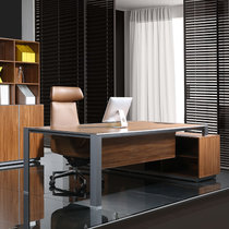 海涛办公  KF-HJ2009  现代简约经理台   主管桌    老板桌  时尚办公桌  钢架办公桌(原木色 款式一)