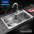 JOMOO九牧厨房水槽单槽厚不锈钢水槽套餐洗菜盆洗碗池02117(套餐)