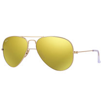 Ray-Ban 雷朋太阳镜 男女款飞行员系列墨镜 金框金色闪光炫彩镜片RB3025-112/93 58mm