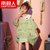 南极人女童睡裙夏季纯棉短袖薄款小女孩夏天宝宝儿童亲子睡衣母女(MSL137绿色睡裙 S码（高143-150）80斤)