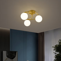 古娜现代简约北欧创意个性吊灯客厅卧室灯餐厅2021年新款网红灯具3615款(全铜本色+玻璃 3头)